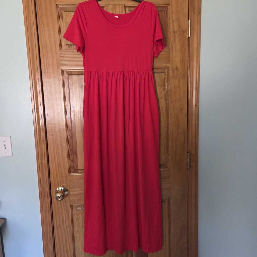 SHEIN Vibrant Red Maxi Dress